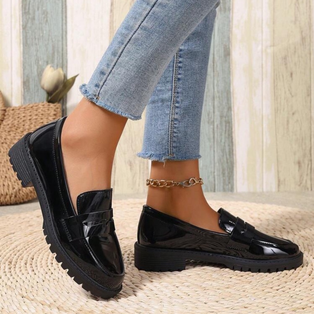 Black Patent Leather Loafers - Picture 2 of 4